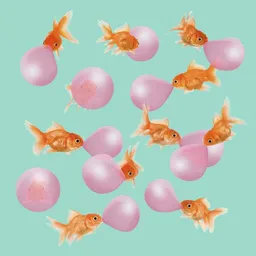 Photocircle Photocircle Wandbild / Kunstdruck / Poster / Leinwand - Bubblegum Goldfish – Produktbild 1 von 1
