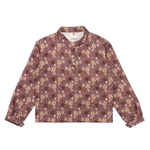 Walkiddy Kinder Langarmshirt GOTS zertifiziert, rosé, Herbst-Blumen-Allover, Bio-Baumwolle, weich – Walkiddy – Produktbild 1 von 1