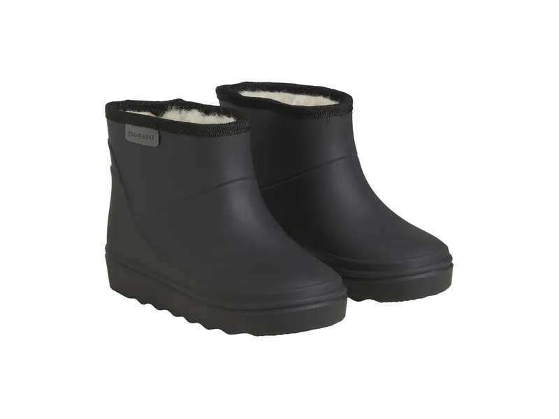 En Fant Kinder Gummistiefel mit kurzem Schaft und Schurwollfell, black Gr.21 – Produktbild 1 von 2