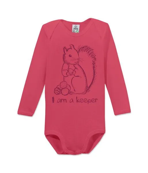 kippie kippie veganer Langarm Baby Body aus GOTS Bio-Baumwolle – Keeper, Rot, – Produktbild 1 von 1