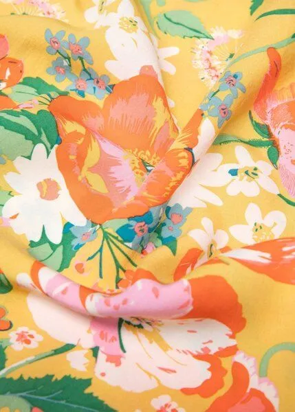 blutsgeschwister Blutsgeschwister Gemustertes Kleid aus EcoVero "Saint Tropen", Sunshine escape (gelb), – Produktbild 3 von 3