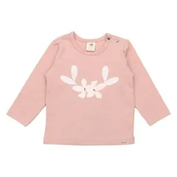 Walkiddy Kinder Langarmshirt GOTS zertifiziert – Bio-Baumwolle, Rosa mit Blumenmotiv, weich & bequem, alltagstauglich, gut kombinierbar | Walkiddy – Produktbild 1 von 1