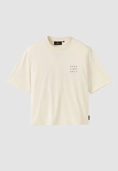 recolution Damen T-Shirt aus Bio-Baumwolle - AZOLLA GOOD VIBES - recolution, Arctic white (weiß), – Produktbild 2 von 4