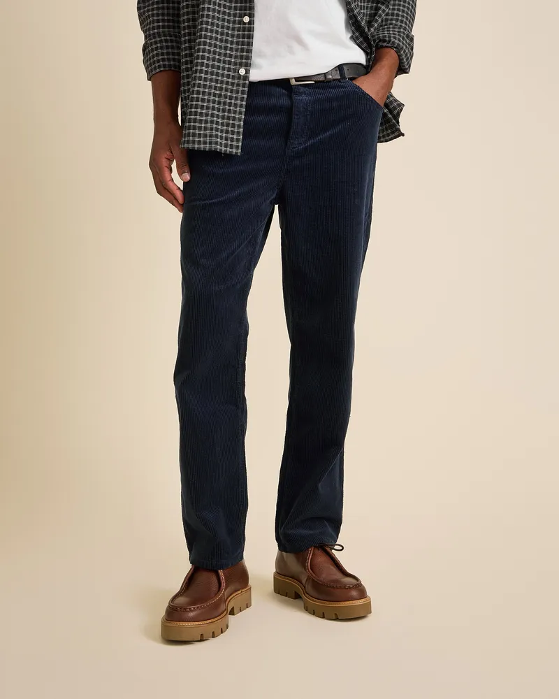 Côtelé Côtelé Herren vegan Hose Mit Geradem Bein Marineblau, Blau, – Produktbild 1 von 2