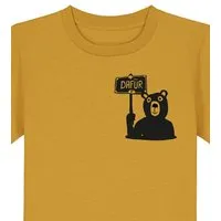 päfjes päfjes Der Bär ist DAFÜR! Du auch? - Kinder T-Shirt aus Bio Baumwolle Fair - Siebdruck, Ochre (gelb), – Produktbild 1 von 1