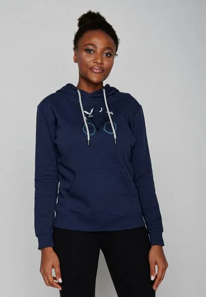 GreenBomb GREENBOMB Bike Seagulls Chipper - Gemütlicher Hoodie aus Bio-Baumwolle / hochwertiger Print / GOTS / Fair & Vegan, Blau (marineblau), – Produktbild 1 von 4