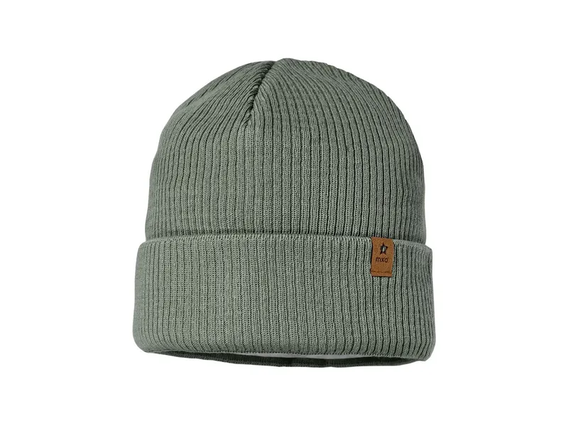 Maximo Baby und Kinder Beanie mit Umschlag Bio-Baumwolle Strick khaki grey Gr. 51, Grün, – Produktbild 1 von 1
