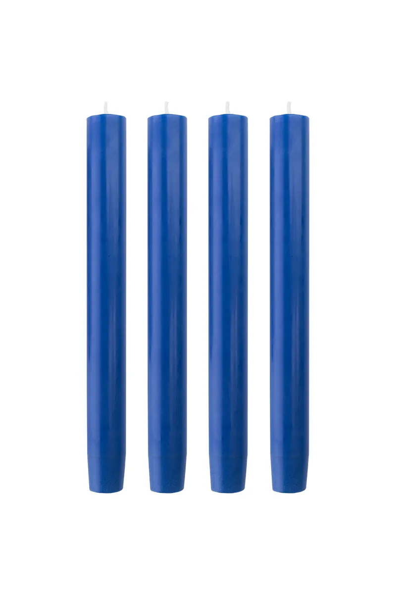 Tranquillo Handgearbeitete Stabkerzen GLUMI blue 4er-Set, 20 cm - blau – Produktbild 1 von 4
