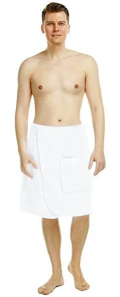 Arus Arus-Saunakilt für Herren aus 100% Bio-Baumwolle, Weiß, – Produktbild 3 von 4
