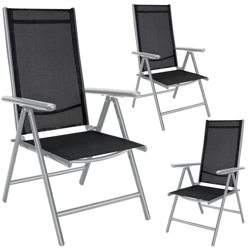 Casaria® Gartenstuhl Bern 3er-Set Silber, Silber, – Produktbild 1 von 2