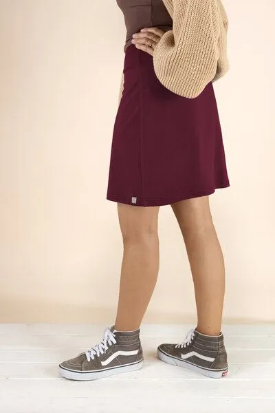 La Gitana La Gitana Rock A-Linie „Junie“ – Standardlänge, aus Bio-Baumwolljersey – fair & nachhaltig, Bordeaux (rot), – Produktbild 2 von 4