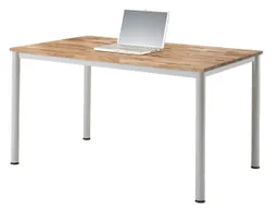 Memo Konferenztisch "CONTACT Base" rechteckig, 160 x 80 cm, silber, Eiche geölt – Produktbild 1 von 1