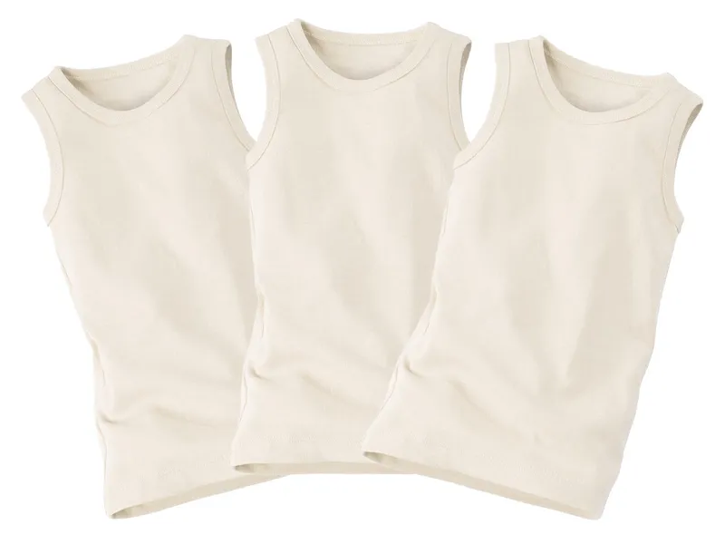 HANS NATUR Baby und Kinder Unterhemd Bio-Baumwolle 3er Set "pure basic" Gr. 74/80, Natur, – Produktbild 1 von 2