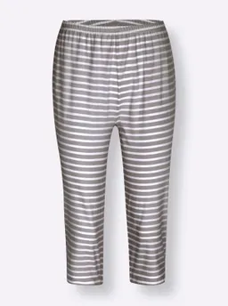 wäschepur Capri-Hose steingrau-weiß-geringelt – Produktbild 1 von 1