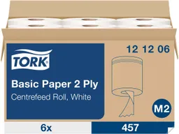 Tork Tork Standard-Papierwischtücher mit Innenabrollung M2, 6 x 457 Blatt, weiß – Produktbild 1 von 1