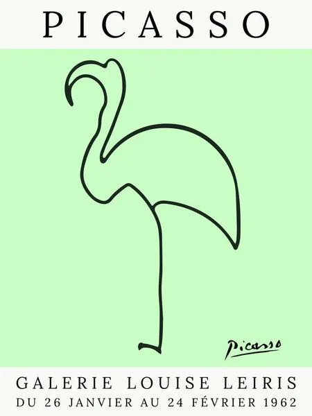 Photocircle Photocircle Poster / Leinwandbild - Picasso Flamingo – grün – Produktbild 1 von 4