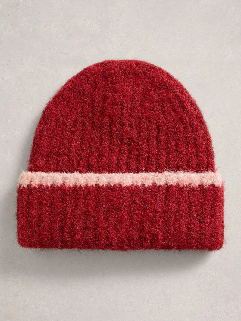 White Stuff Strickmütze Emma - Einheitsgröße, Dunkelrot, – Produktbild 1 von 2