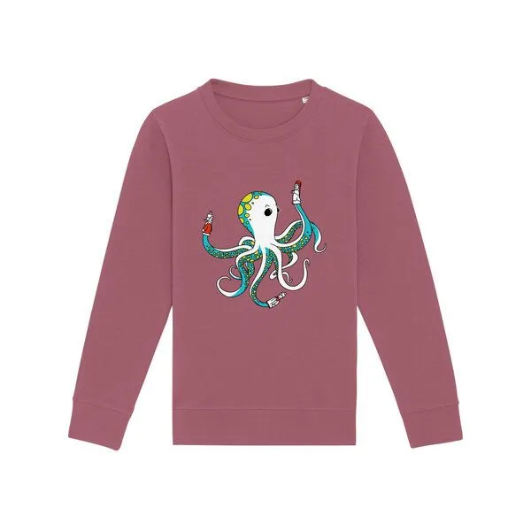 Spangeltangel Spangeltangel Kinder-Sweatshirt "Oktopus", bedruckt,, Lila, – Produktbild 1 von 4