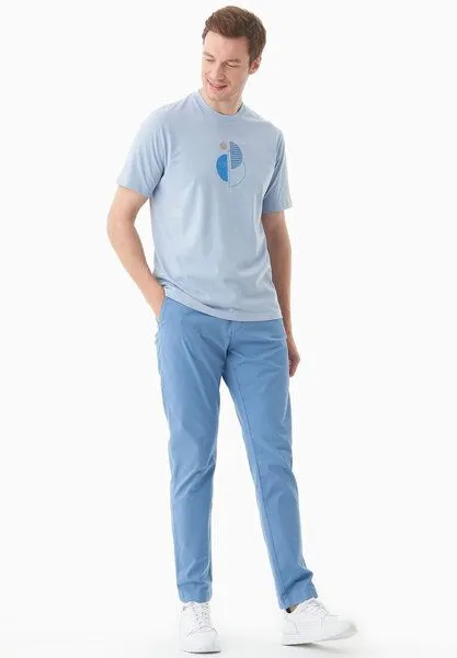 ORGANICATION ORGANICATION Slim-Fit Hose aus Bio-Baumwolle, Coronet blue, – Produktbild 1 von 4