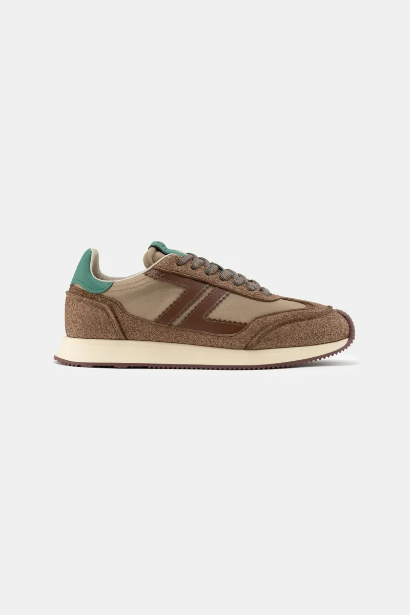 Zèta Zèta Herren vegan Sneaker Omega Mokkabraun/ Grün, Braun, – Produktbild 1 von 2