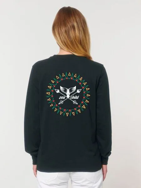 Zeachild Zeachild Tribal Longsleeve Unisex Biobaumwolle, Schwarz, – Produktbild 4 von 4