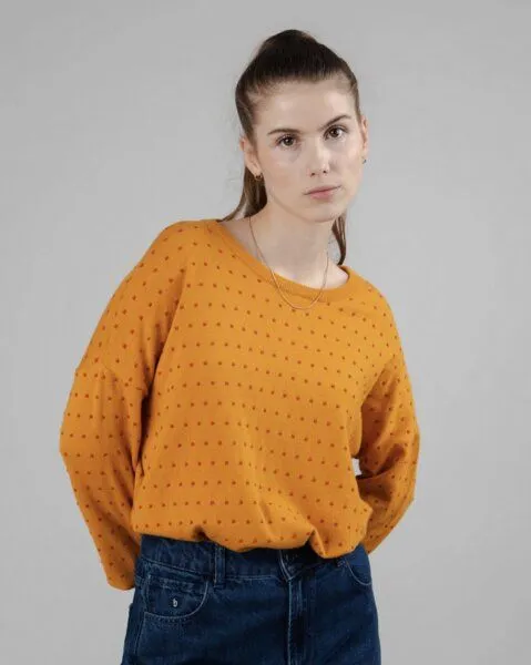 Brava Fabrics Brava Fabrics Polka Dots Sweater Mustard – Produktbild 2 von 4