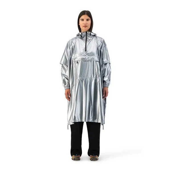 Maium Maium Vegan Regenmantel - Unisex Poncho - aus recycelten Materialien, Silber, – Produktbild 3 von 4