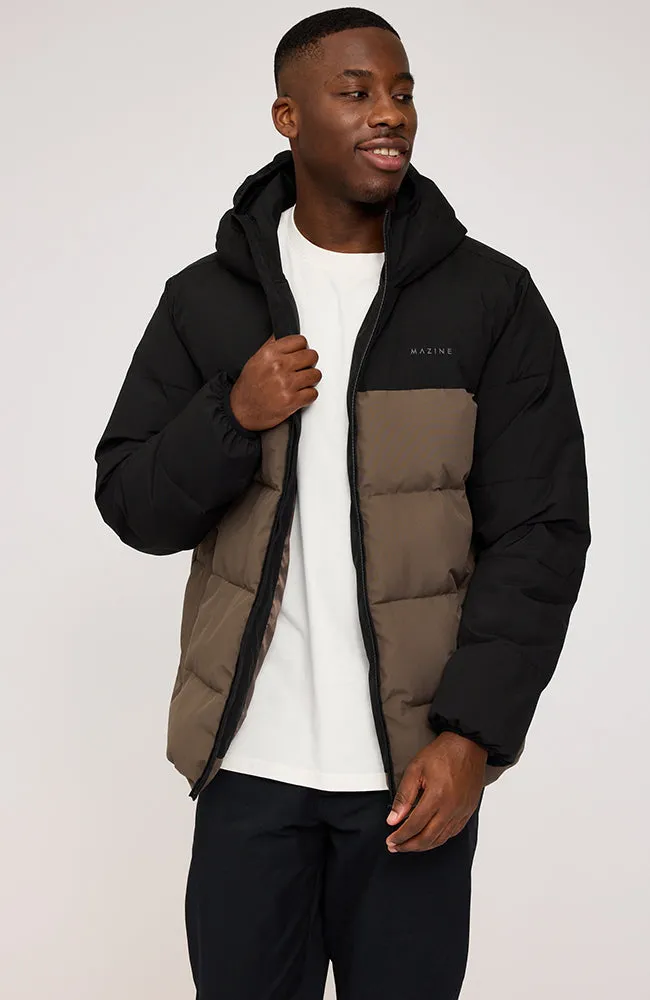 Mazine Mazine Herren vegan Pufferjacke Schwarz-Oliv, Schwarz, – Produktbild 1 von 1
