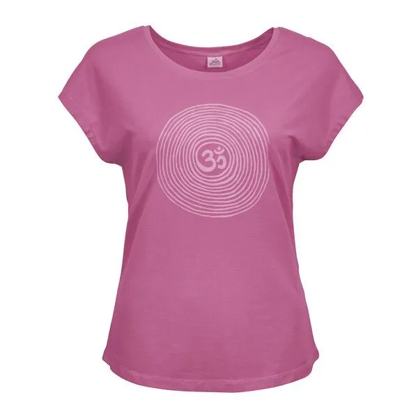 Jaya Jaya OM TENCEL - Damen - Yogashirt mit Om-Spiral-Frontprint aus Tencel-Baumwoll-Mix, Mauve/rosa, – Produktbild 3 von 3