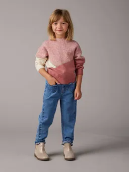 Vertbaudet Mädchen Paperbag-Jeans mit Herz-Taschen mittel – Produktbild 1 von 1