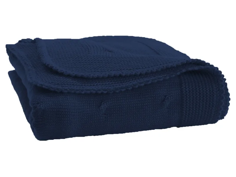 Reiff Strickwaren Reiff Strickwaren Babydecke Bio-Merinowolle Twist ca. 80x80 cm, Blau, – Produktbild 1 von 2