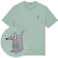 LIGARTI Besticktes T-Shirt – Murat die Maus – LIGARTI Tiermanufaktur, Mintgrun, – Produktbild 1 von 1