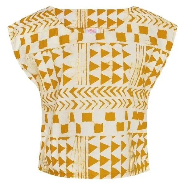 Global Mamas Global Mamas Bio Bluse - BOXY - Fissure, Adobe gold (gelb), – Produktbild 1 von 3