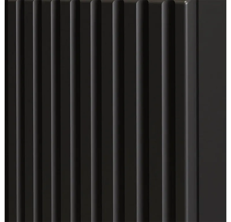 Lomadox Hängeschrank NEWPORT-56-BLACK 20cm Badschrank 1-trg schwarz gerillte Front grifflos, Schwarz, – Produktbild 5 von 5