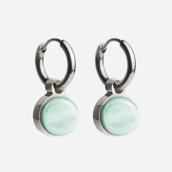 ALEXASCHA ALEXASCHA Silber Creolen mit Anhänger | Mix & Match, Minzgrün, – Produktbild 1 von 4
