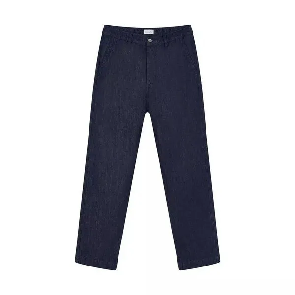 DAWN Baumwoll-Hanf-Chino Relaxed Fit Modell: Loom, Raw blue, – Produktbild 1 von 3