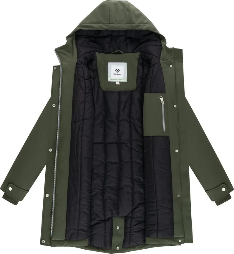 ragwear ragwear Softshellmantel Itiga Wasserdichter Übergangsmantel mit Taillenzugband, Grün, – Produktbild 1 von 5