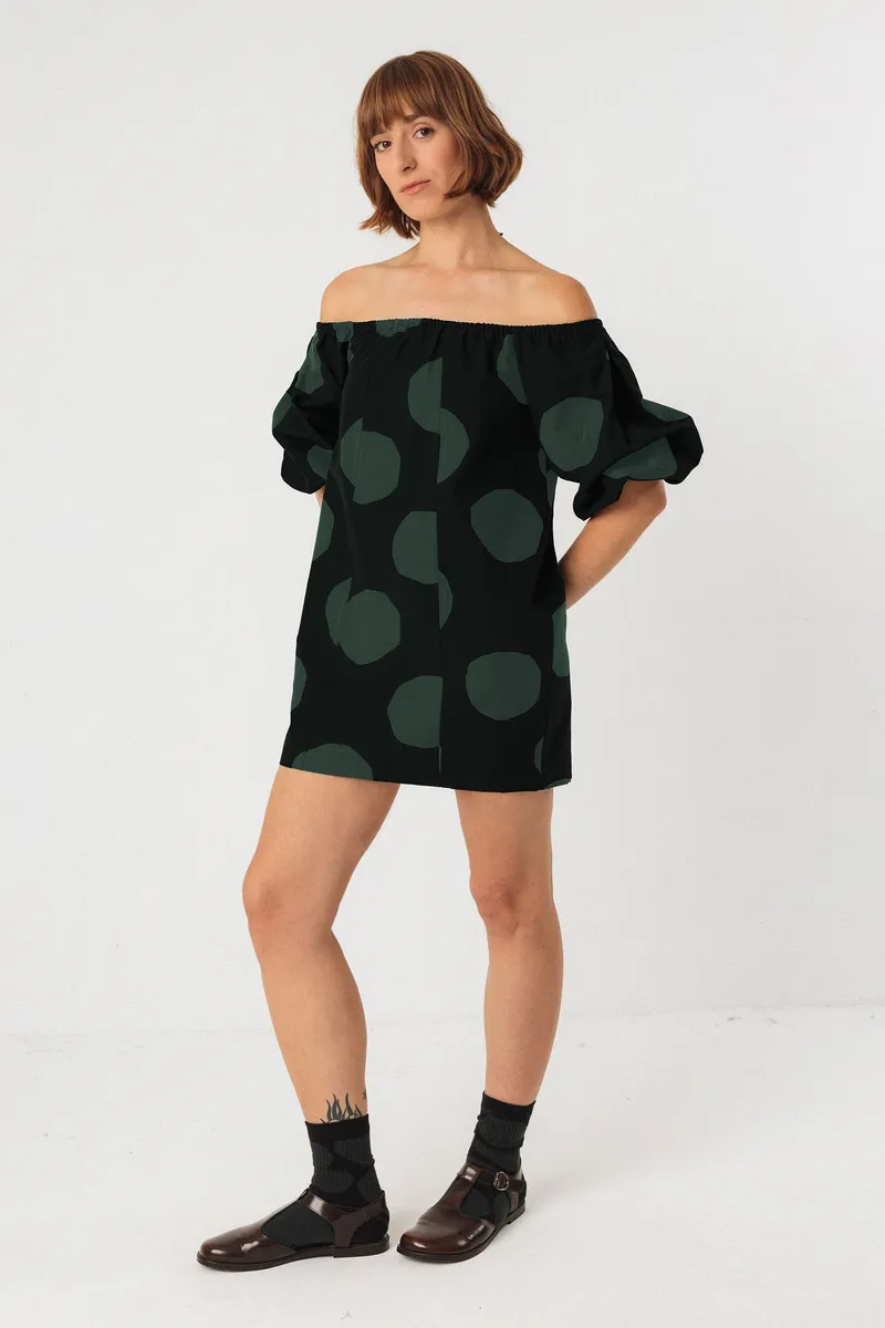 SKFK SKFK Damen vegan Kleid Silbane Grün/Schwarz, Schwarz, – Produktbild 1 von 2