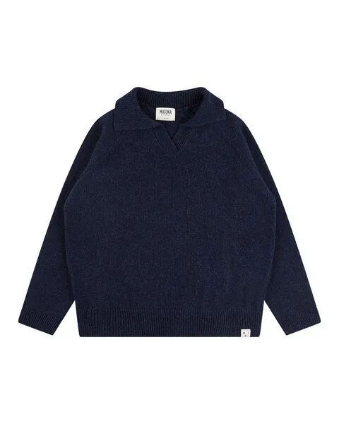 MATONA Matona Kuschliger Pullover aus recycelter wollmischung für Kinder / Collared Jumper, Navy, – Produktbild 4 von 4