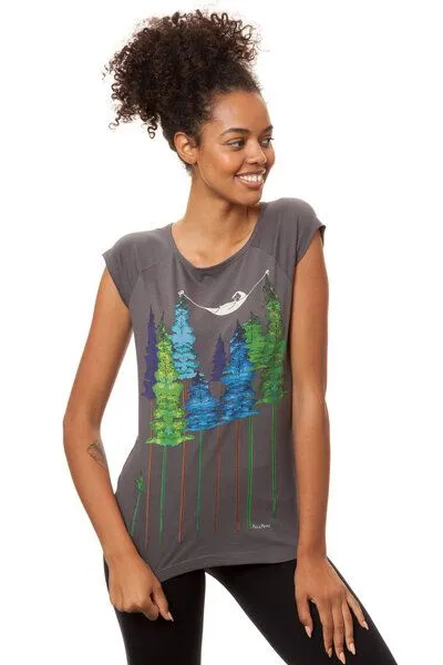 FellHerz FellHerz Damen T-Shirt Wood Girl Bio Fair, Castlerock (grau), – Produktbild 4 von 4