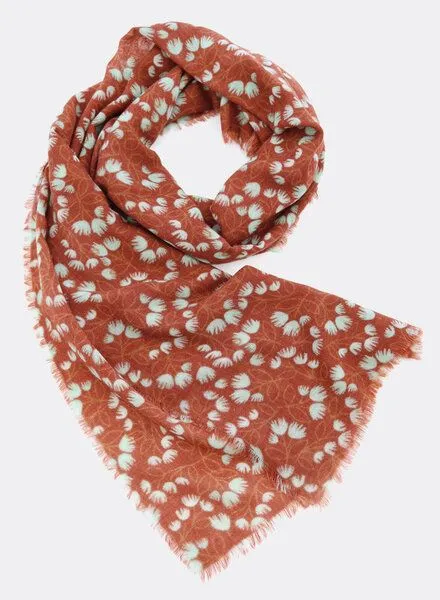 Djian Djian Schal aus Merino-Wolle – BLOSSOM – mulesingfrei, Rost (rot), – Produktbild 1 von 2