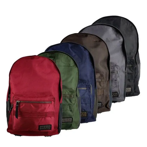 manbefair manbefair City Rucksack Bergen aus recyceltem Nylon Gewebe und Rinds-Leder, Grau, – Produktbild 2 von 4