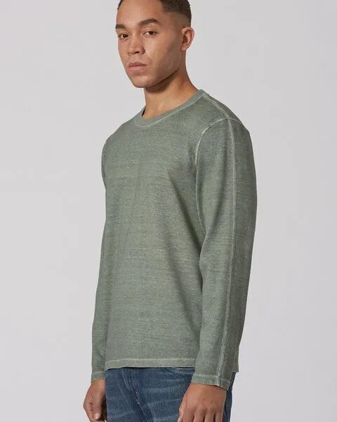 HempAge HempAge Herren Langarmshirt Hanf/Biobaumwolle Casual Fit, Thyme (grün), – Produktbild 1 von 4