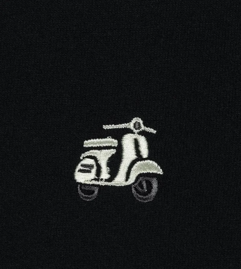 ragwear ragwear T-Shirt Samms F Gots YOUMODO Kurzärmliges Shirt mit Retro-Roller-Stickerei, Schwarz, – Produktbild 3 von 4