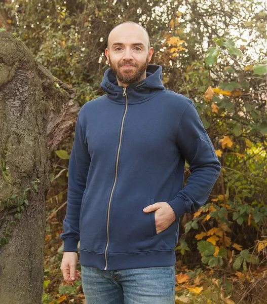 päfjes päfjes Basic Zipper Jacke - Fair gehandelt - Unisex Bio Sweatjacke, Blau, – Produktbild 3 von 4