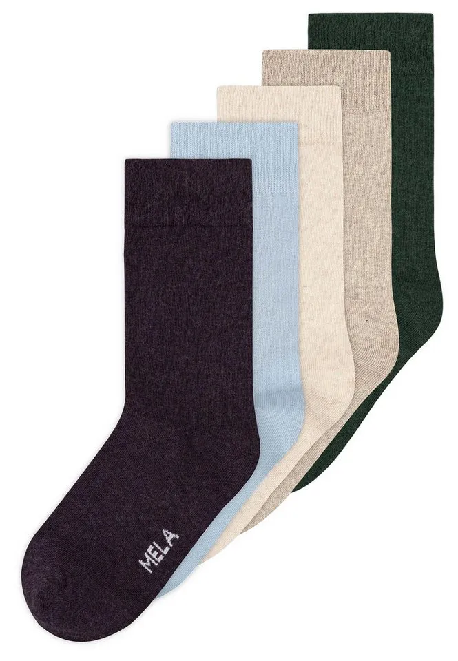 MELA MELA Socken Basic Socken 5 Paare Frei von Polyester und Polyamid., Bunt, – Produktbild 1 von 1