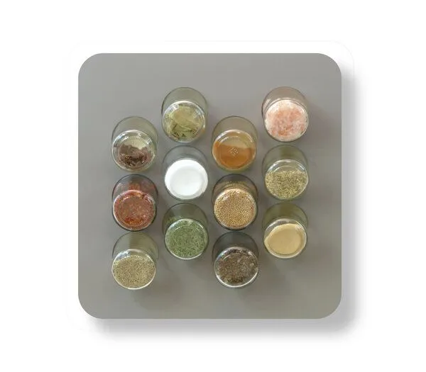 nest-gestaltung nest-gestaltung Gewürzregal habibi mit 12 Gläsern, Grau, – Produktbild 2 von 4