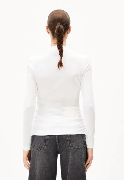 ARMEDANGELS ARMEDANGELS FATIMAARA Damen Ripp-Longsleeve Slim Fit aus Bio-Baumwoll Mix, White, – Produktbild 2 von 4
