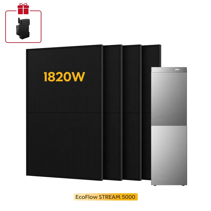 EcoFlow EcoFlow Stream 5000, All-in-One Speicher für Balkonkraftwerke, mit 4 Bifaziale Solarmodule, by Powerness - 455W X 4 / 10kWh / Selbstabholung – Produktbild 1 von 1