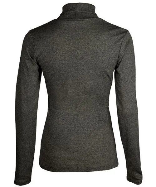 Alma & Lovis Alma & Lovis Rollkragenshirt aus Bio-Baumwoll-Jersey | Melange Rolli, Schwarz, – Produktbild 2 von 2